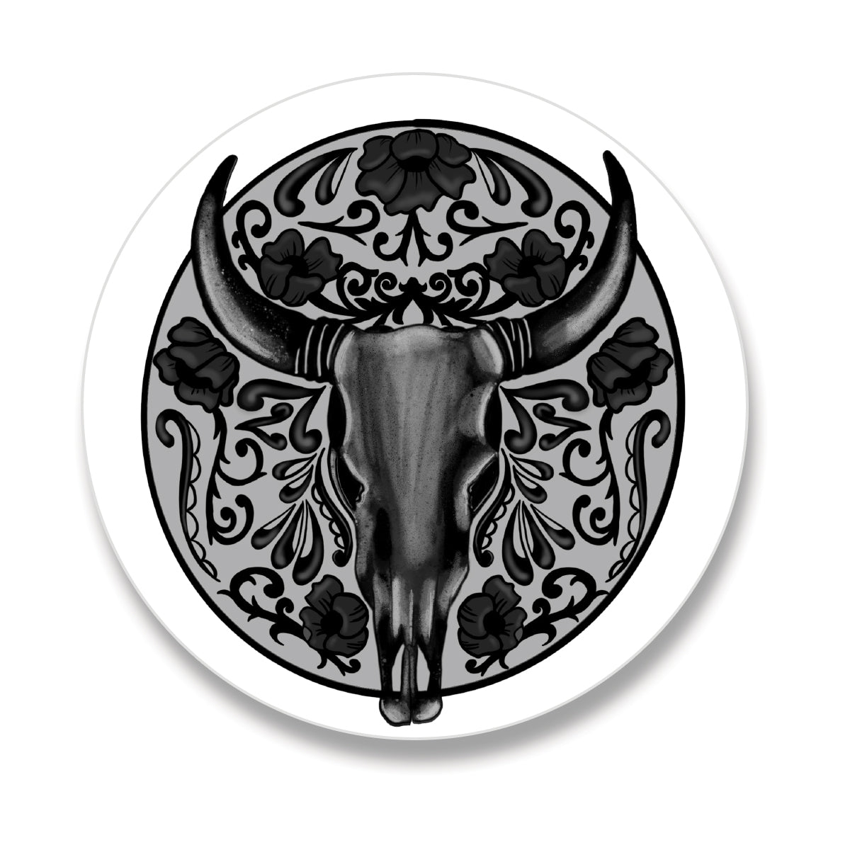 Western Bull Round Sticker