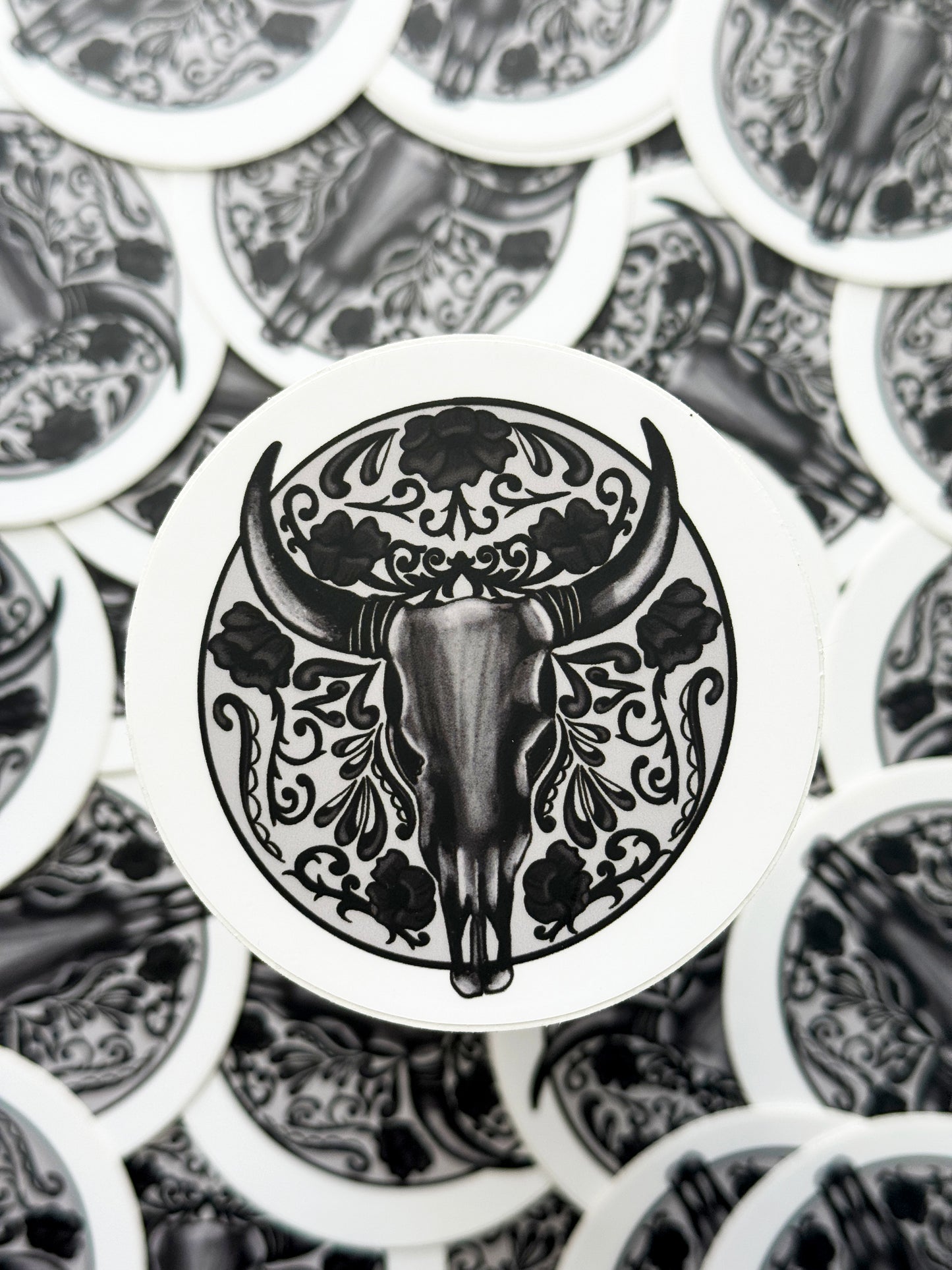Western Bull Round Sticker