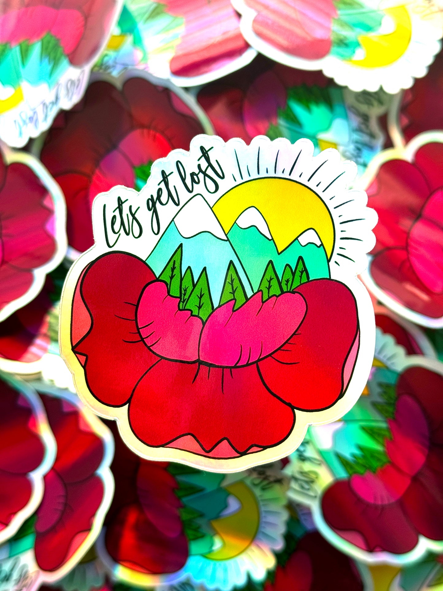Lets Get Lost - Holographic Sticker
