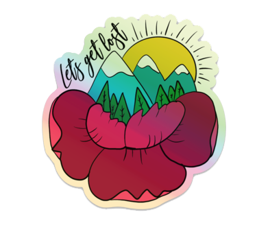 Lets Get Lost - Holographic Sticker