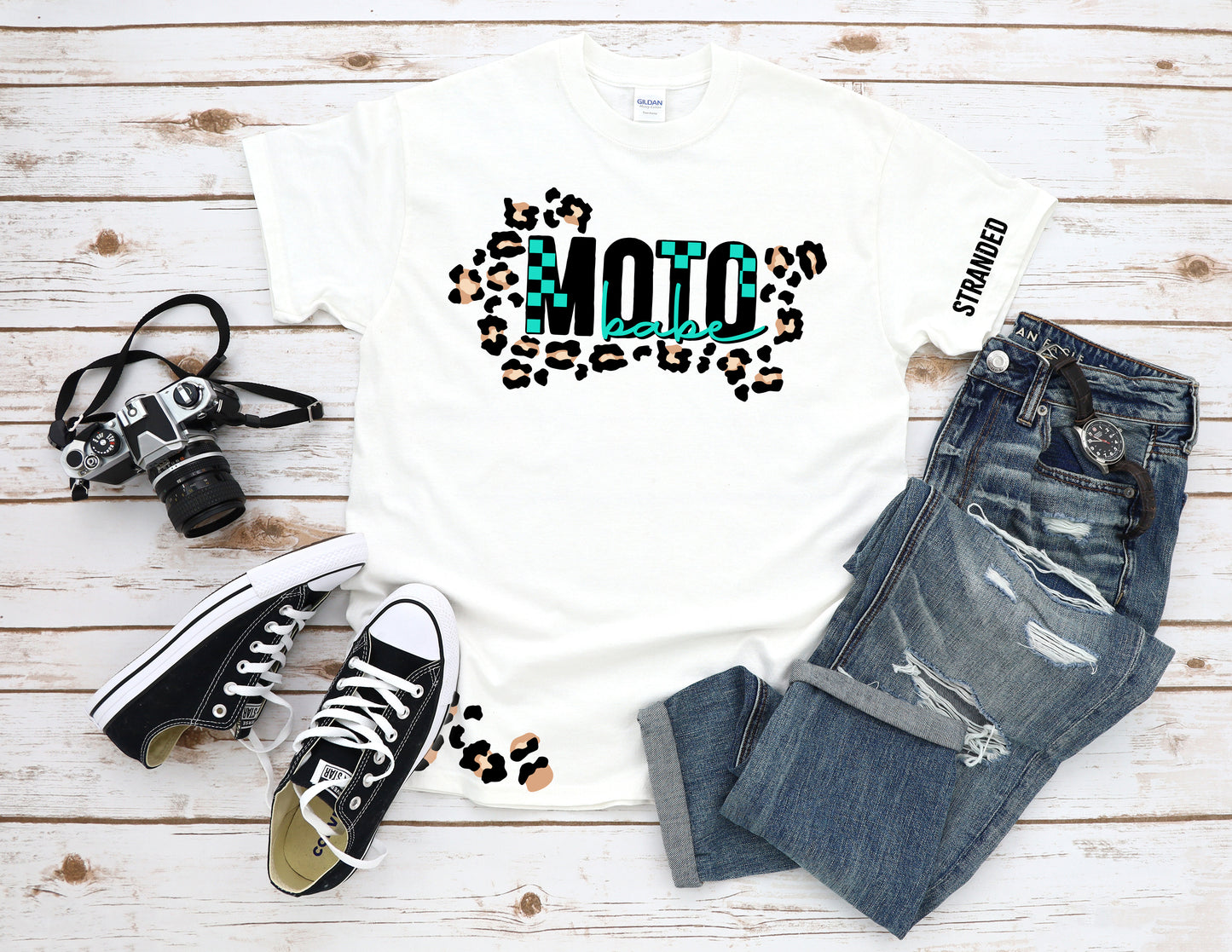 Moto Babe Leopard Print Tshirt