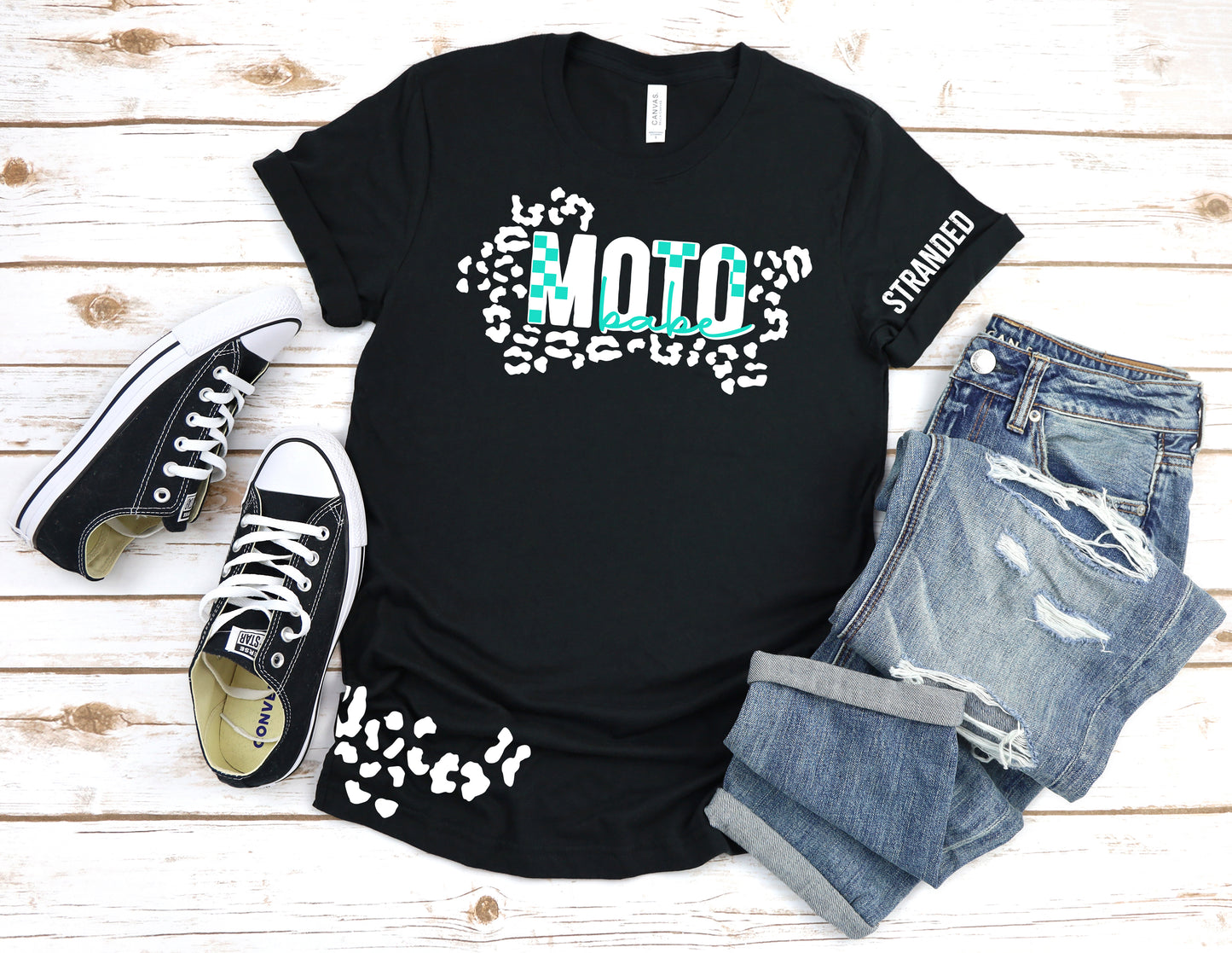 Moto Babe Leopard Print Tshirt