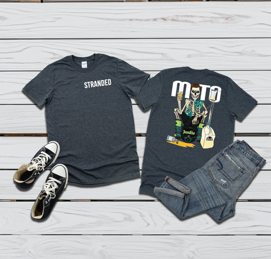 Moto Junkie Mens Tshirt Dark Heather