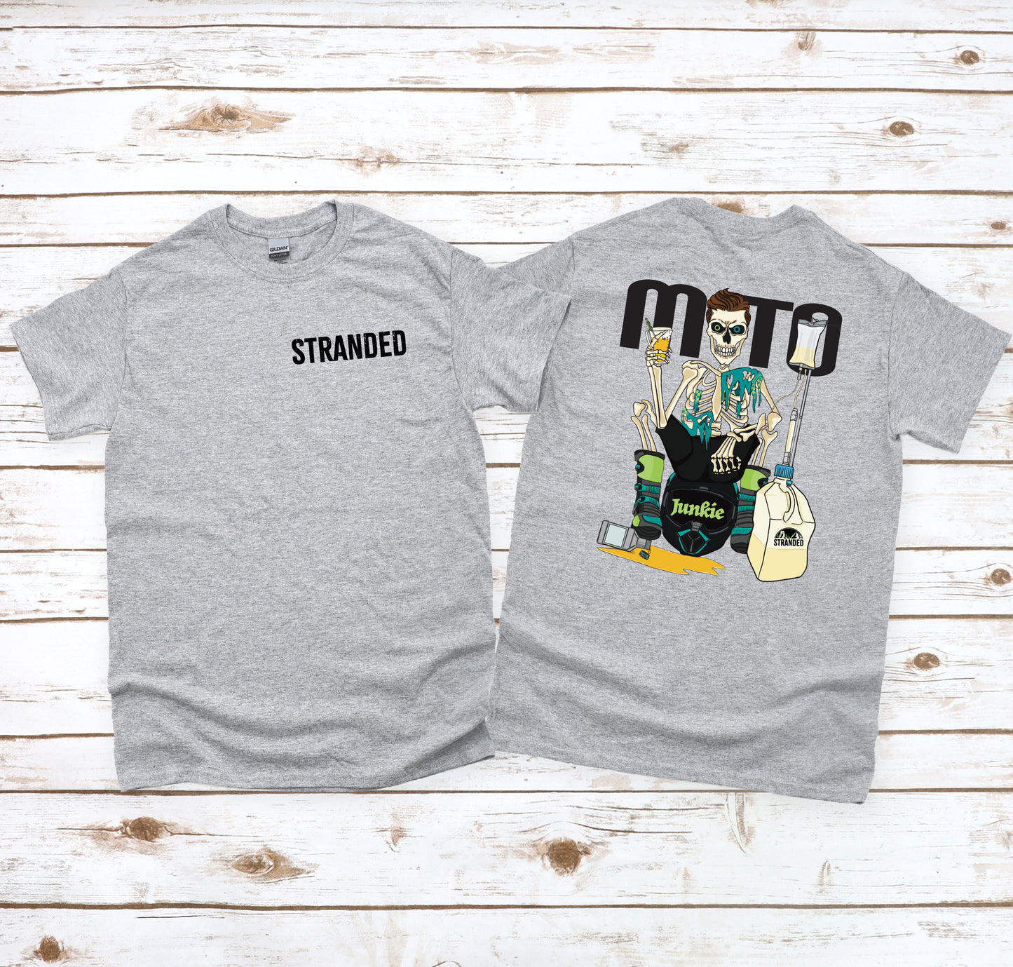 Moto Junkie Tshirt Sports Gray