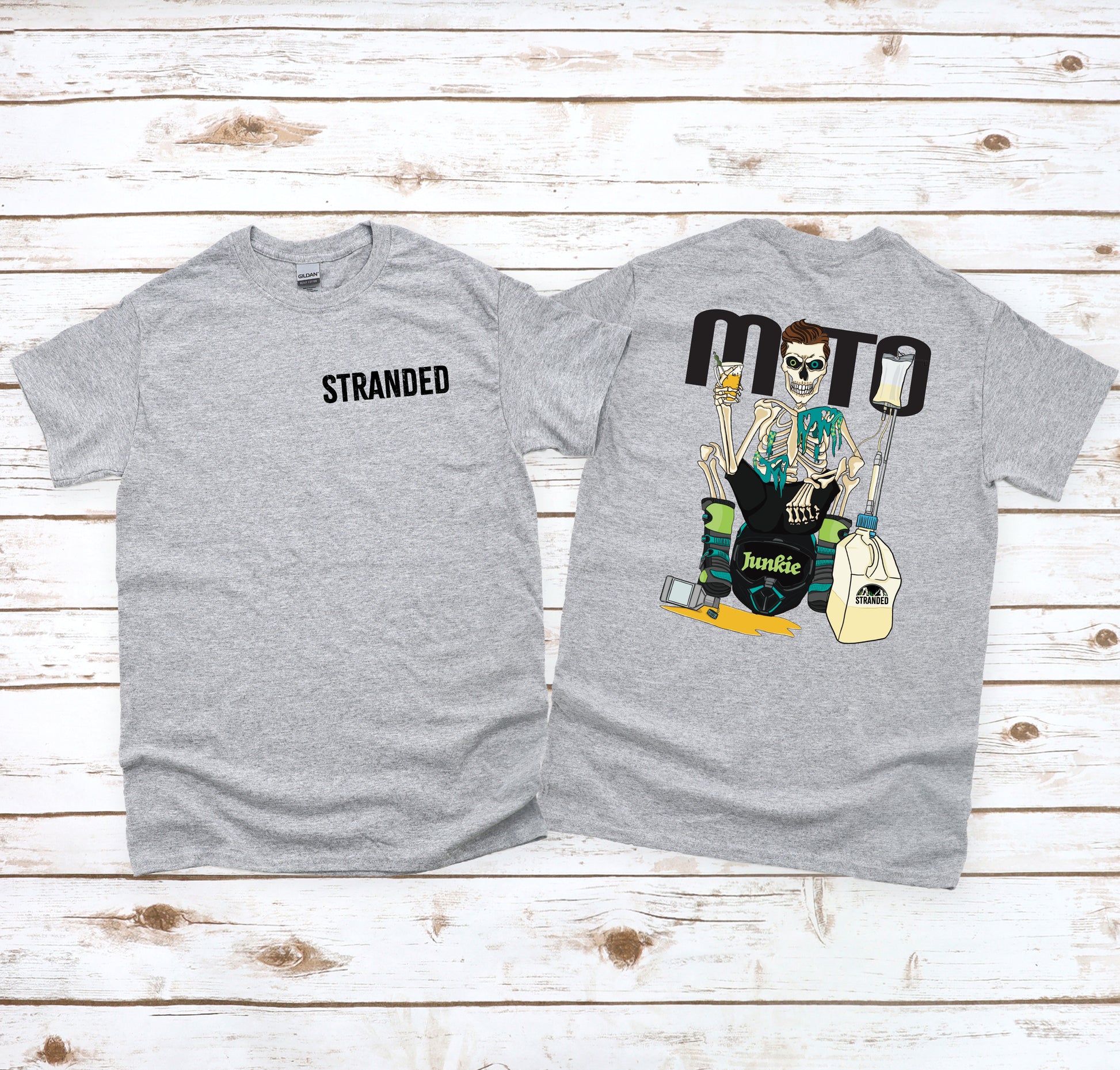 Moto Junkie Tshirt Sports Gray